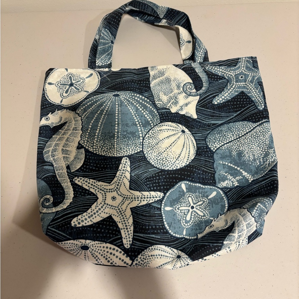 Handmade Nautical Blue and White Tote Bag